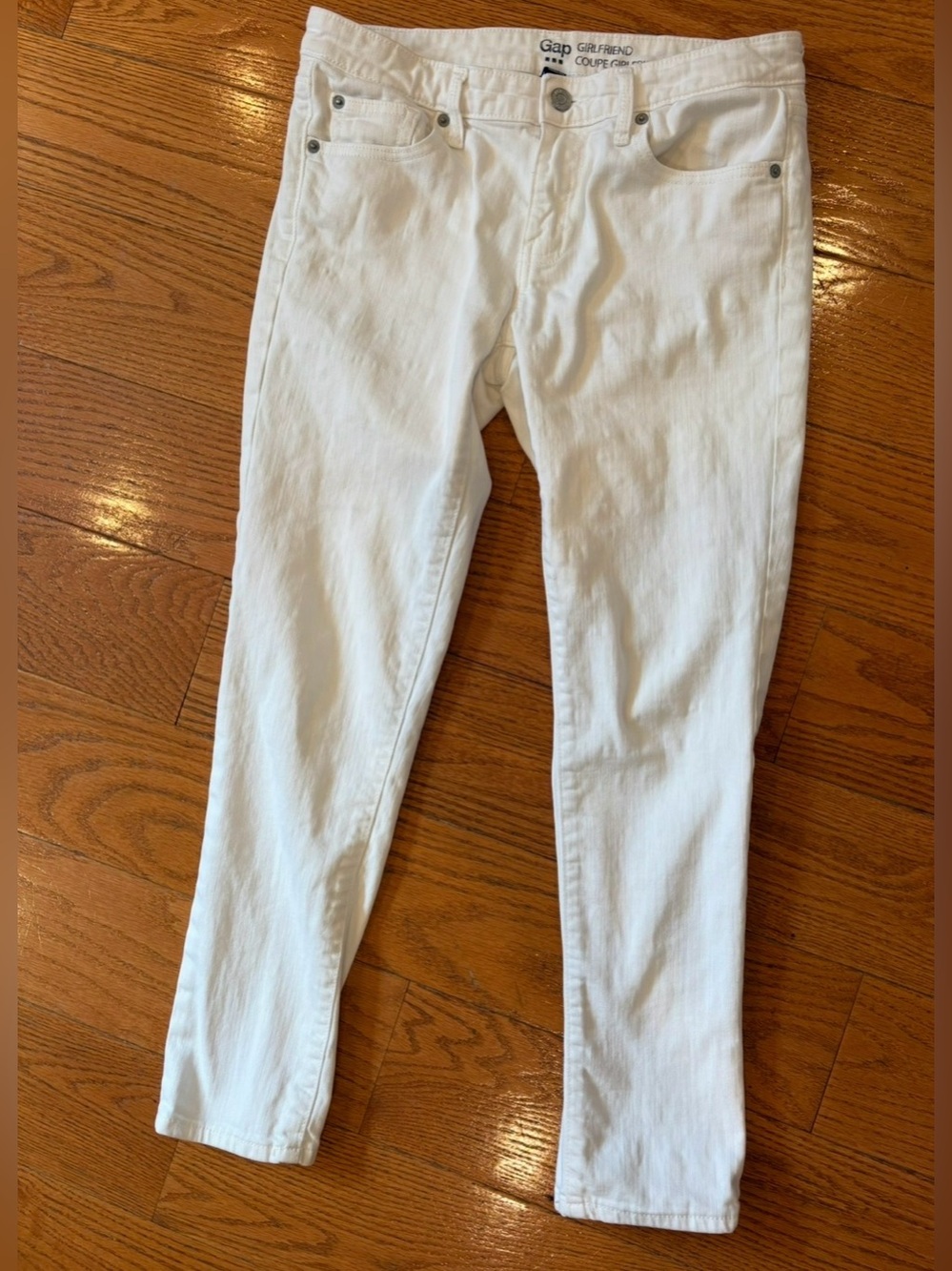 GAP Girlfriend White Jeans 2R Stretch Denim Coastal Granddaughter Euro Summer